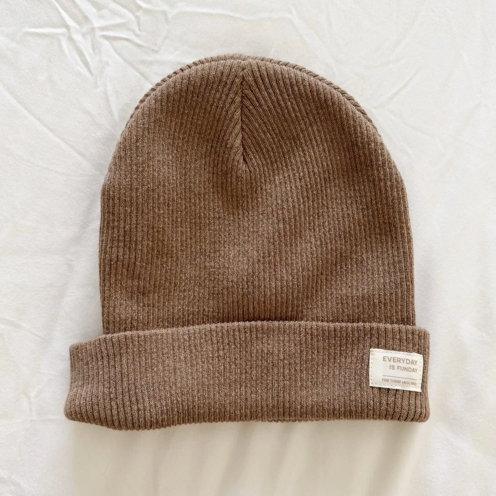 Zara Brown Ribbed Beanie Unisex 3-6 years old‎ kids